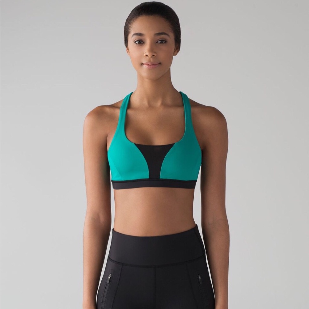 LULULEMON Smooth Stride Bra - Viridian Green/Black